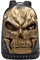 CLFLO 3D-Druck Totenkopf Computer Rucksack, PU Prägung Nieten Punk-Rucksack Rock Persönlichkeit Laptop Tasche Kreative Reise Freizeit Gold