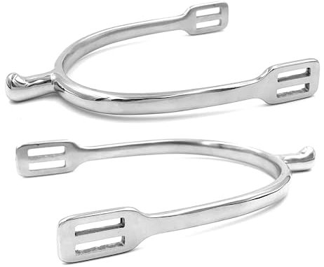 JA Horse Reitsporen Reiten Sporen hochwertiger Edelstahl Radsporen Sonnenradsporen Kugelsporen Ballsporen Schwanenhalssporen Hammersporen Knopfsporen Riffelsporen (Damen 30, Dornsporen, Tropfenform)