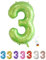 LITTLE BIRTHDAY | Zahlen Luftballon | Folienballon | Helium Gas Balloon Ballon | 101 cm | 0 1 2 3 4 5 6 7 8 9 in vielen Farben | Geburtstag | Kindergeburtstag | Deko | grün 3