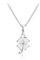 SAGA GIOIELLI® Damen-Halskette aus Stahl, Kleeblatt, Glücksbringer, Zirkonia, m, Edelstahl, Zirkon