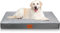 KYG Orthopädisches Hundebett Grosse Hunde Hundekissen Waschbar Hundematte für mittelgroße, kleine Hunde Flauschig Hundematratze, M, 76x50x7.5cm, Grau
