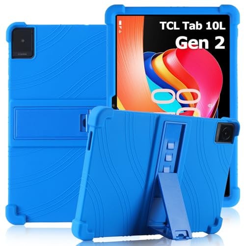 ATOOZ for TCL TAB 10L Gen 2 Case 10.1 Inch 2023 Shockproof Soft Silicone Tablet Case for Kids with Stand (Blue)