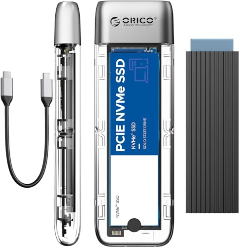 ORICO Case SSD M2 NVMe, Adattatore USB 3.2 Gen 2 10Gbps Senza Attrezzi, Per PCIe M-Key/(B+M) Key 2230/2242/2260/2280, Supporto UASP Trim-TXM2
