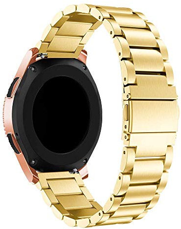 Triblanc Metall Armband Edelstahl Schnellspanner Uhrenarmband 18mm 20mm 22mm Geeignet für Damen Herren (20MM, Gold)
