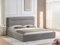 B&D home Bett Anika, Bett Boxspringbett Polsterbett Doppelbett für Schlafzimmer, Jugendzimmer 180 cm, modern Industrial Design, Webstoff Grau, 15106-180-GRAU