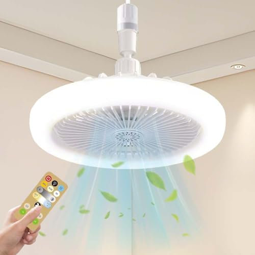 TOPRUNYI Ventilateur Plafond avec Lumiere,Ventilateur Silencieux Plafond(Éclairage télécommandé),Ventilator+Lampe,Trois Couleurs Réglables,Pour Les Chambres à Coucher, Les Salons et Bien Plus Encore