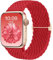 CeMiKa Kompatibel mit Apple Watch Armband 44mm 46mm 45mm 49mm Herren Damen, Geflochtenes Stoff Elastisches Solo Loop Nylon Band für iWatch Series 10 9 8 7 6 5 4 3 SE Ultra 2 1,Rot