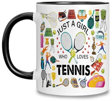 Tennis Kaffeetassen, bedruckte Keramik Tasse lustig, Keramiktasse Kaffeebecher Tasse für Tennisspieler Damen Herren Büro, Lustige Tasse Tennis Geschenk für Geburtstag Weihnachten Valentinstag 500 ml