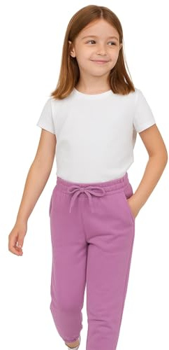 A2Z 4 Kids Boys Girls Trouser Jogging Joggers Pants Tracksuit Sweatpants Bottom - Fleece Trouser Lilac 7-8