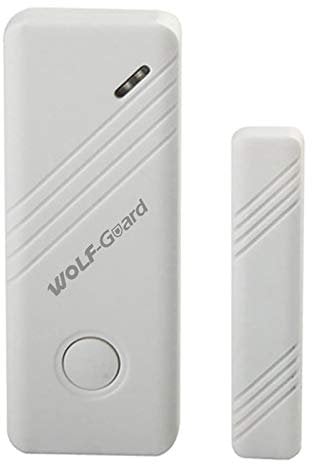 Wolf Guard MC-03T 433MHZ con pulsante di emergenza SOS con chiave di accensione/spegnimento, sensore di sicurezza domestica senza fili per porte e finestre, antifurto magnetico (White)