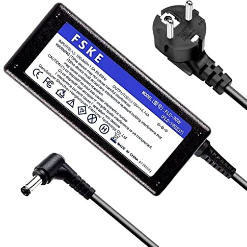FSKE 90W 19V 4.74A Chargeur Ordinateur Portable pour ASUS Lenovo Toshiba MSI N17908 AC Adaptateur, PA3822U ADP-90YD B Notebook Alimentation, Connecteur:5,5 x 2,5mm(Non Compatible avec 4.0 * 1.35mm)