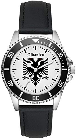 KIESENBERG Herrenuhr Metallarmband Uhr Albanien Albanische Flagge Fahne Geschenk Artikel Idee L-1173