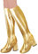 Amakando Elegante Stulpenstiefel für Frauen/Gold/Überschuhe als Disco Gamaschen/Perfekt angezogen zu Fasching & Kostümfest