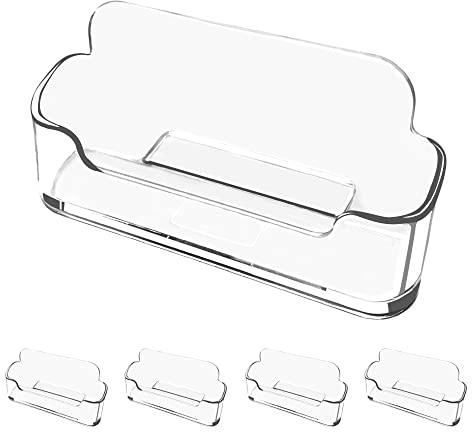 Porta biglietti da visita trasparente 4Pack,Biglietti da visita,Supporto per biglietti da visita acrilici,Stand in plastica per display titolari di biglietti da visita desktop
