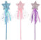 Prasacco Tiges magiques en 3 parties pour enfants, paillettes, tiges de princesse, étoiles magiques, jouets pour filles, bâton de fée pour Noël, costume, accessoires, fêtes d'anniversaire, accessoires
