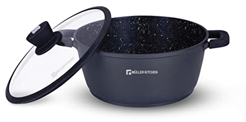 Müller Kitchen - Cacerola (Aluminio fundido a presión, Recubrimiento antiadherente) (24cm)