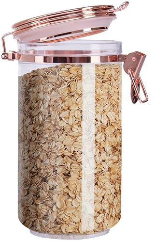 Premier Housewares Versatile 1100ml Canister With Copper Lid | Airtight Seal Storage Jar With Lid For Kitchen | Stylish Glass Jar With Lid | Functional Pickling Jar With Lid