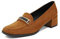 QUEEN HELENA Zapatos elegantes mocasines franceses casuales con tacón bajo sin cordones para mujer ZM9204, camel, 37 EU