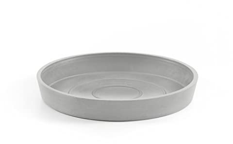 Ecopots Untersetzer für Blumentopf Amsterdam Weiß Grau - Durchmesser Ø Außen 18 cm/Innen 16 cm rund klein - Unterteller für Pflanzentopf Recycling Kunststoff - Topfuntersetzer Indoor Outdoor