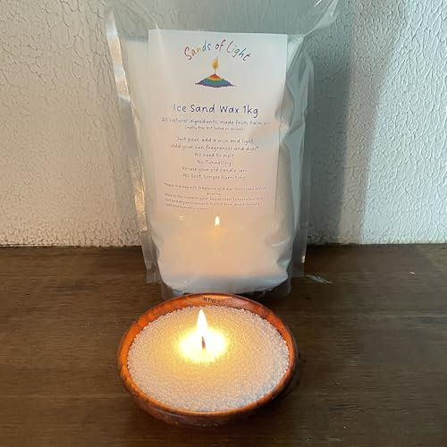 Ice Sand Candle Wax, Palm Oil, 1Kg White. Wax Granules for Candle Making Without The Need for Melting, Pour, Add Wick and Light. (Wicks Not Included)