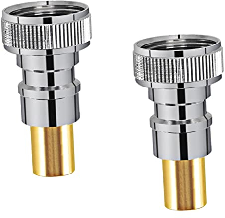 YARNOW 2st Automatischer Wasserstopp-anschluss Schlauchkupplung Waschmaschine Waschmaschinenadapter Wasserhahn-schnellanschluss Waschschlauch Adapter Bausätze Zubehör Schnalle Messing