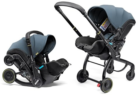 Doona X Baby Car Seat & Travel Stroller Ocean Blue - Convertible 0+ Car Seat and Pram with 3 Recline Positions - Ergonomic Pushchair and Travel System - ISOFIX Base Sold Separately