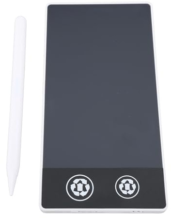 LCD-Schreibtablett 6,5 Zoll, Digitales Zeichenbrett, Wiederverwendbarer Schreibblock mit Stylus-Stift, für Kinderspielzeug, Geschenke, Zum Notieren von Schnellen Notizen (White)
