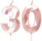 Rose Gold 30th Birthday Candles - Number 30 Candles for Cake, 30th Birthday Cake Toppers