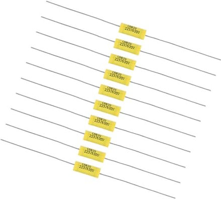 Condensatore 0,022uF 630V, Condensatori Assiali a Film in Poliestere 10 Pezzi per Amplificatore Radio, con Cavo Lungo, Adatti per Professionisti Ed Appassionati di