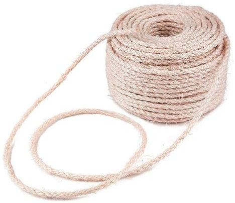 HAMIL Sisal Rope for Cat Scratching Sisal Rope Cat Tree Rope Scratching Post Tree Replacement Rope for Repairing Recovering Mat Toy, Stairs Wrapping, Home Decoration