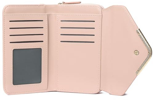 FALAN MULE Geldbörse Klein Damen, Geldbeutel Damen Klein RFID-Schutz, Portemonnaie Damen aus weichem Leder, Portmonee Damen mit 10 Kartenfächer und Zipper Münzfach Brieftasche, Damen Clutch Handtasche