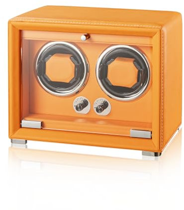 KOHUDIS Remontoir de Montre pour Montres automatiques 2/4/6/9, Fabrication en Cuir Haut de Gamme, Moteur Mabuchi Super Silencieux, Deux Modes d'alimentation, lumières LED intégrées