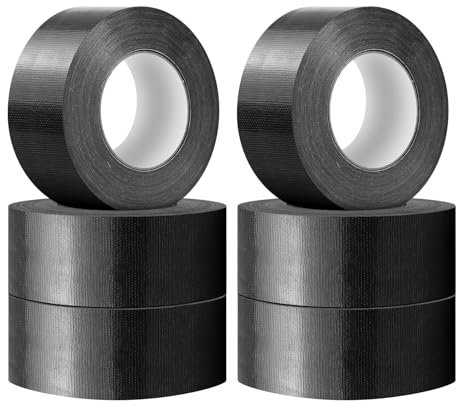 Victoam Multi Klebeband [6 Rollen] 50mm x 25m Professionelle Dampfsperre | UV-beständig & Wasserdicht für Kabelbefestigung, Fensterabdichtung | Industrietauglich & Heimwerkerfreundlich-BLACK