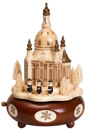 Spieluhr/Spieldose Frauenkirche Dresden Holz Natur - Handarbeit aus dem Erzgebirge