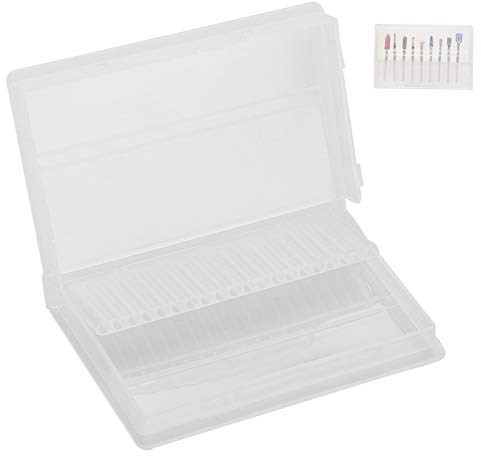 FILFEEL Nail Drill Bit Holder with 20 Slots Nail Drill Bit Storage Box for Nail Drill Bits Storage Box Manicure Tool Organizer Display Stand 10 x 6.5 x 1.2 cm