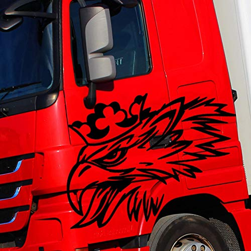 Greif KX037 - Adesivi decorativi per camion, 120 x 59 cm (nero lucido, sinistro e destro)