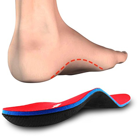 PCSsole Orthotic Arch Support Shoe Inserts Insoles for Flat Feet,Feet Pain,Plantar Fasciitis,Insoles for Men and Women (Red, Men6/Women(5.5-6) 25cm)