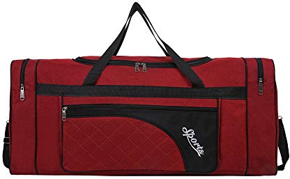 Sipobuy 80L Faltbare Reisetasche, Sport Gym Tasche, Schuh Fach, Holdal, Leicht Und Wasserdicht, Große Kapazität, Unisex (Red)