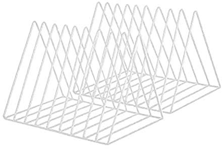 2 pcs Zeitschriftenhalter, Schreibtisch-Eisenregal, Bücherregal, multifunktional, dreieckig, Ordner, Dekoration, Heimbüro, Bücherregale (weiß)