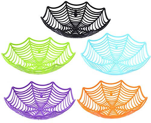 Milisten 5 Pcs Halloween Spider Web Basket, Candy Bowl for Trick or Treat Hand Grabbing Holder Bowls, Party Supplies Decor, 27X27CM (1B58314660N9A95J4R)