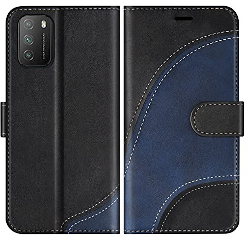 BoxTii Coque pour Xiaomi Poco M3 / Redmi 9T, Portefeuille Etui en Cuir PU, Magnétique Protection Housse Coque pour Xiaomi Poco M3 / Redmi 9T, Noir