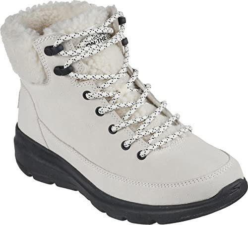 Skechers Glacial Ultra Woodlands, Stivali Donna, Bianco, 38 EU