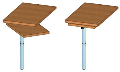 PONTTOR ilse 6941 GRA Liftgestell Tischgestell Liftsäule Ausdrehfuß mit 360° Verdrehung und Arretierung, 3-TLG., 756 mm Wohnwagen Wohnmobil Caravan