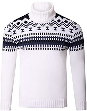 Reslad Rollkragenpullover Herren Pullover Rolli Grobstrick Norweger Rollkragenpulli Männer Winterpullover RS-3014