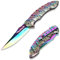 YiMai Coltello Pieghevole Tascabile, Coltello Tascabile Portatile per Esterni con Goffratura, Coltello da Sopravvivenza per Campeggio e Caccia Pesca Raccolta dei Funghii (Colorato)