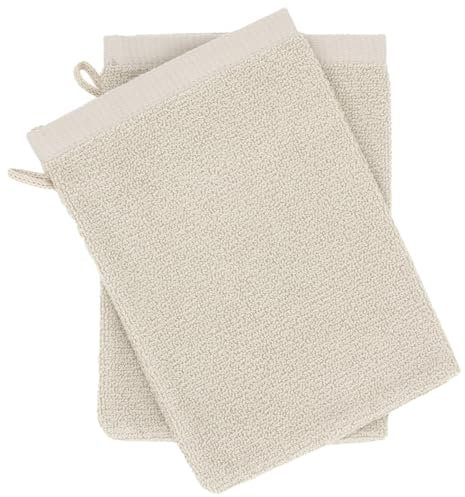 Lot de 2 Gants de Toilette 16x21 cm Bamboo UNIDO Marron