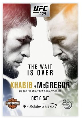 DEZARO Boxing-UFC 229 Khabib Nurmagomedov vs Conor McGregor Poster Leinwand Poster Wandkunst Dekor Druck Bild Gemälde für Wohnzimmer Schlafzimmer Dekoration ungerahmt 30 x 45 cm