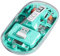 Rordigo Bass Souris sans fil Bluetooth 3 modes Transparent 2,4 G+Bluetooth5.0 pour ordinateur portable/tablette Vert