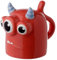 Caribou Living Upside Down Red Three Eyed Monster Ceramic Novelty Mug Cup 450ml for Hot Drinks Coffee Tea Hot Chocolate