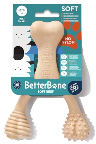 BetterBone - Hundespielzeug zum Kauen - Small Soft Beef - Kauknochen Hund Nylon- & GMO-frei auf Zellulosebasis, Kauspielzeug weich mit leckerem Rindfleischgeschmack - Kauholz Splitterfrei & nachhaltig
